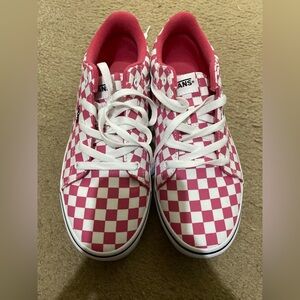 Vans Kids Pink and White Checkered Sneakers